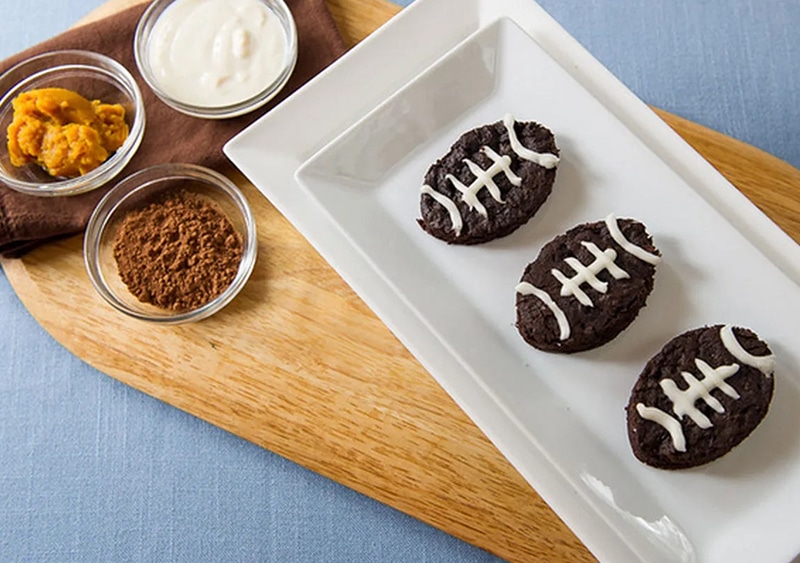 photo of Chocolate Pumpkin Football Brownies