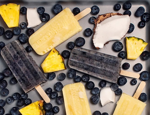 recipe of Pineapple & Blueberry Coconut Pops
